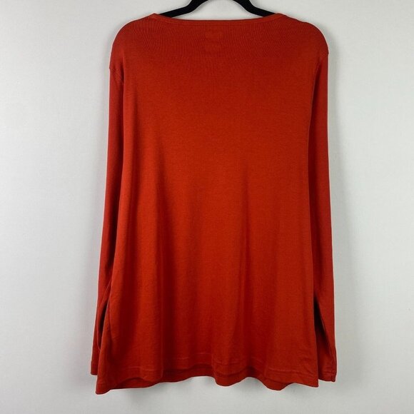Duluth Trading Womens Longtail T Long Sleeve V Neck T Shirt Size 2XL Red - Picture 6 of 10